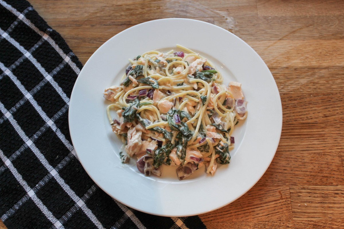 Salmon and Spinach Alfredo Roseyhome
