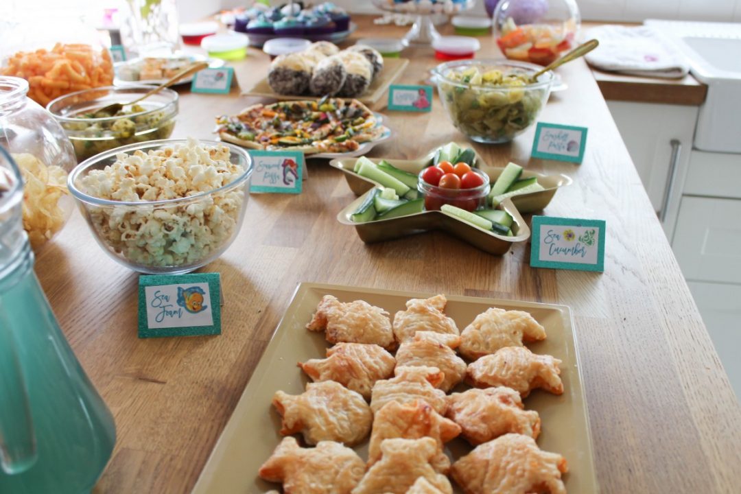 little mermaid themed kids party food - Roseyhome - food, party food, kids party food, little mermaid party food, the little mermaid party, birthday party, 3rd birthday, kids party, party decor, decor haul, mermaid party, under the sea party, party, decor, decorations, the little mermaid, disney